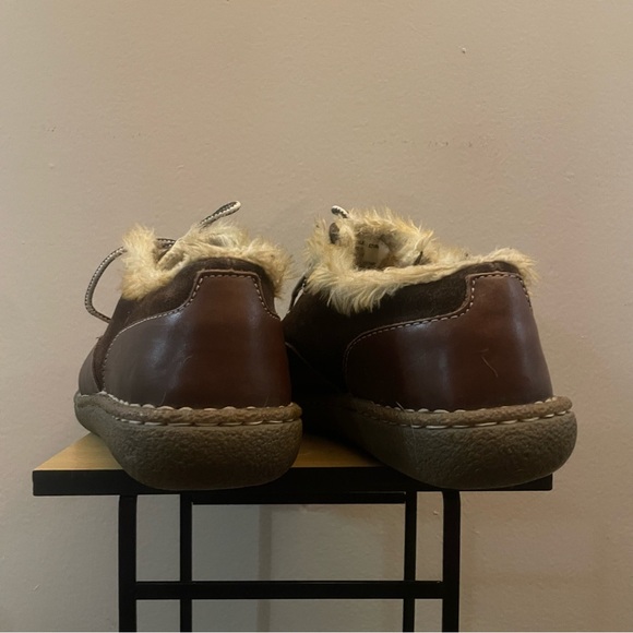 WindRiver Brown Leather & Suede Faux-Fur Lined Lace-Up Loafers – Size 9 GUC - Picture 8 of 16